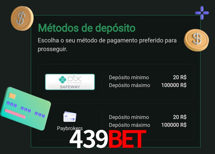 O cassino 439BETbet oferece uma grande variedade de métodos de pagamento